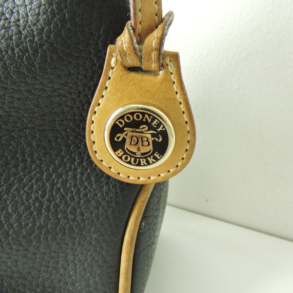 Dooney & Bourke Black Pebbled Leather Brown Hobo bag - Picture 5 of 8